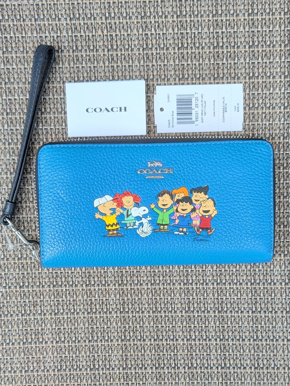 Coach x Peanuts/Snoopy Full Sized Wallet With Wristlet Strap (C4603) NWT